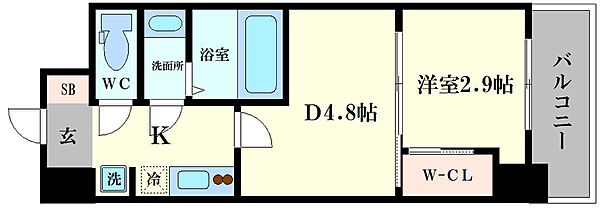 セレニテ難波グランデシュッド 1209｜大阪府大阪市浪速区桜川1丁目(賃貸マンション2K・12階・24.92㎡)の写真 その2