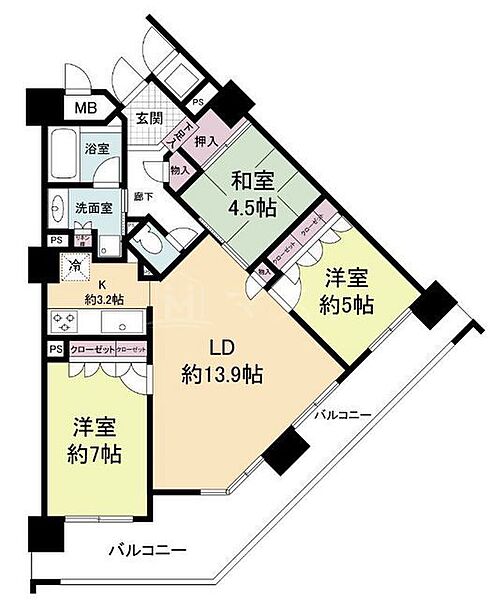 エルセレーノ上本町レジデンス ｜大阪府大阪市天王寺区筆ケ崎町(賃貸マンション3LDK・9階・76.86㎡)の写真 その2