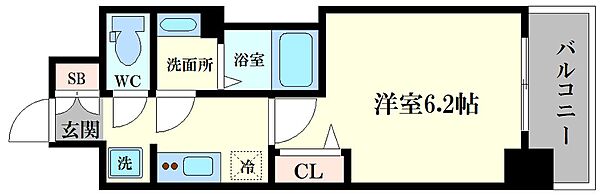 プレサンス大国町ブライス ｜大阪府大阪市浪速区敷津西1丁目(賃貸マンション1K・6階・22.42㎡)の写真 その2