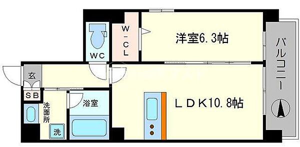 ラクレシェンテ ｜大阪府大阪市浪速区桜川4丁目(賃貸マンション1LDK・5階・43.81㎡)の写真 その2