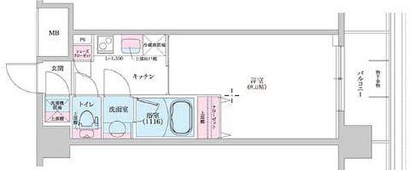 シーズンフラッツ西田辺 803｜大阪府大阪市阿倍野区西田辺町2丁目(賃貸マンション1K・8階・25.09㎡)の写真 その2