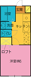 サカイノマンション 3階1Kの間取り