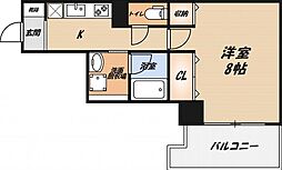 アダージオ 5階1Kの間取り