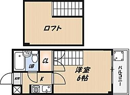 ハイツ江東1 1Kの間取図画像