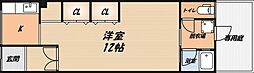 明野マンション 1Kの間取図画像