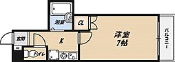 ビアンヌール川西 1Kの間取図画像