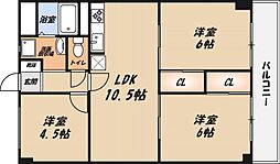 大裕ハイツ若松 3LDKの間取図画像