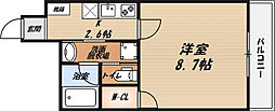 WELLSQUARETAKATSUKI 1Kの間取図画像
