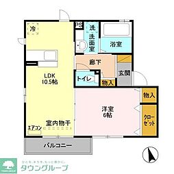 ノワイエ 2階1LDKの間取り