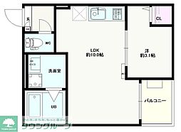 Jack shimofujisawa I 1階1LDKの間取り