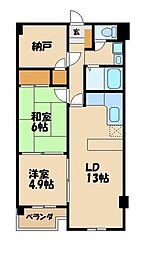 グランドハイム 2階2SLDKの間取り