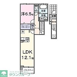 アヴィニア　グランツ 2階1LDKの間取り