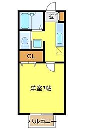 セレ南大塚 2階1Kの間取り