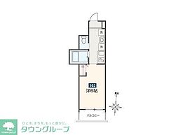 MELLAS元加治 1Kの間取図画像