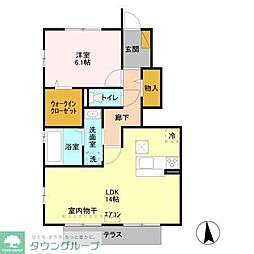 エルンテ 1階1LDKの間取り