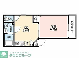 ドルチェテラス川越南大塚 3階1DKの間取り