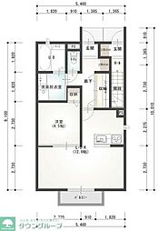 グレイスペア 1階1LDKの間取り
