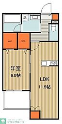 東武東上線 鶴ヶ島駅 徒歩5分の賃貸アパート 1階1LDKの間取り