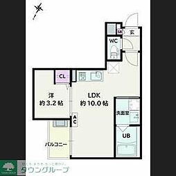 Jack unokiI 1LDKの間取図画像