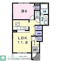 ヴィレングランツ 1LDKの間取図画像