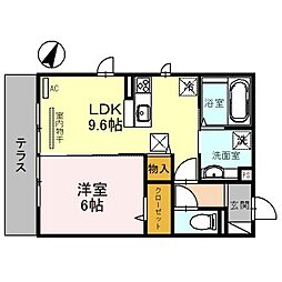 メゾン茶々 1LDKの間取図画像