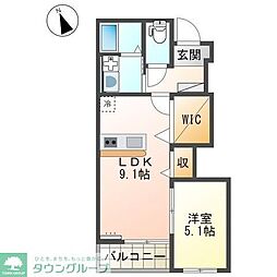 ヴォーグ 1LDKの間取図画像