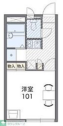 レオパレスバロン2 1Kの間取図画像