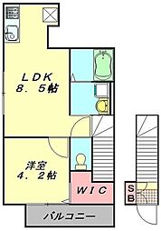 ブループラネット 1LDKの間取図画像