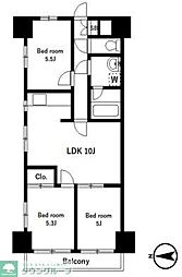 ハイデンスタニグチ 2LDKの間取図画像