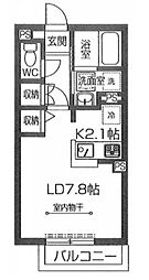 テラス・アンダンテ 1Kの間取図画像