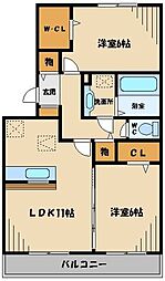 ストーク広瀬 2LDKの間取図画像