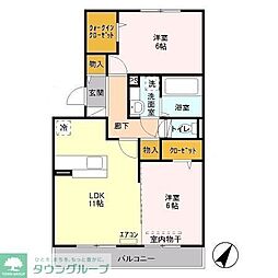 ストーク広瀬 2LDKの間取図画像