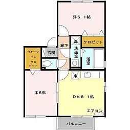 ウィスタリアA 2LDKの間取図画像