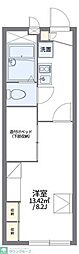 レオパレス流鏑馬 1Kの間取図画像