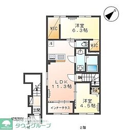 リガシー・ハイム(日高市鹿山アパート新築工事) 2LDKの間取図画像