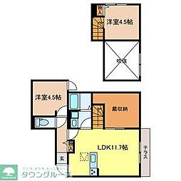 川越市南大塚4丁目アパート 2LDKの間取図画像