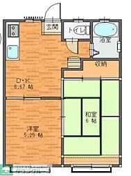 ルミエール上新井 2DKの間取図画像
