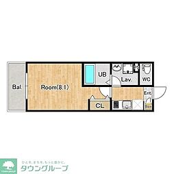 川越市稲荷町アパート 1Kの間取図画像