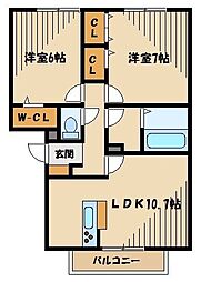 メディオT.M 2LDKの間取図画像