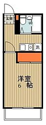 カーサ・カリートA 1Kの間取図画像