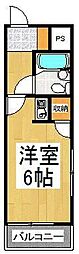 煉瓦館2 ワンルームの間取図画像