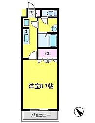 アリウムガーデン 1Kの間取図画像