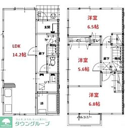 川越市大字的場タウンハウス 3LDKの間取図画像