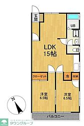 コーポ二本松2 2LDKの間取図画像