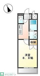 ワイズパラシオン 1Kの間取図画像