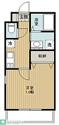 プリムローズ 1Kの間取図画像