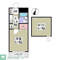 グリーンコーポ 1Kの間取図画像