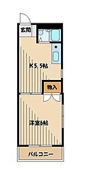 アメニティハイツ 1Kの間取図画像