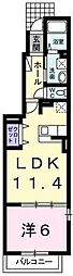 ボニート 1LDKの間取図画像