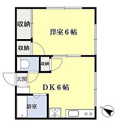 第一中野ハイツ 1DKの間取図画像